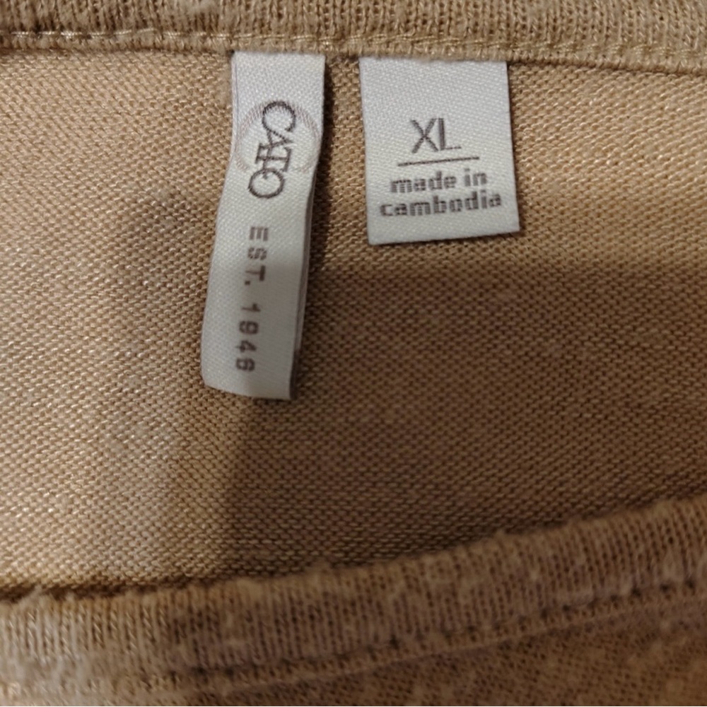 Cato Tan Ruffle Sleeve Long Sleeve Top - Picture 3 of 9